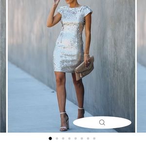 Vici Silver sequin dress